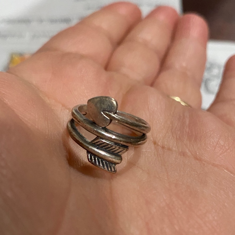 James Avery Silver Heart and Arrow Ring